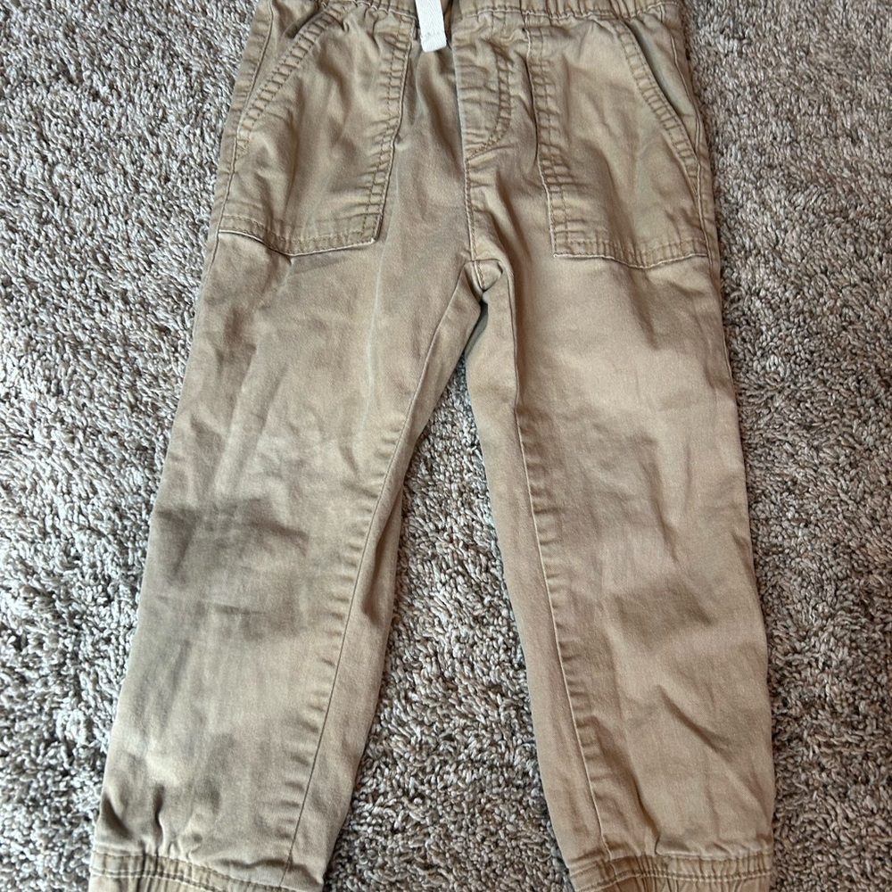 GAP Kids Tan Elastic-Waist Jogger Pants